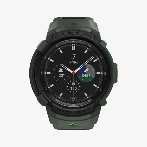 ACS06488 - Galaxy Watch 6 Classic (47mm) Case Rugged Armor Pro in black showing the front